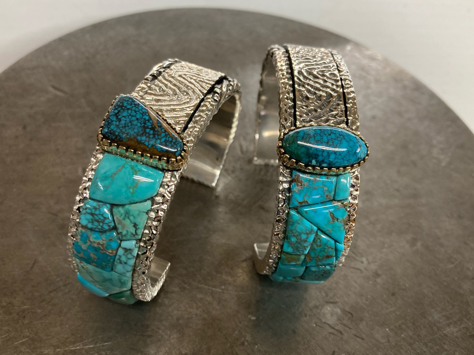 Matching Navajo Bracelets Silver Turquoise