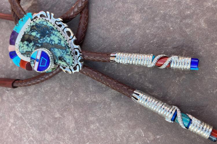 Alvin Yellowhorse Native American Navajo Jewelry Bola Tie