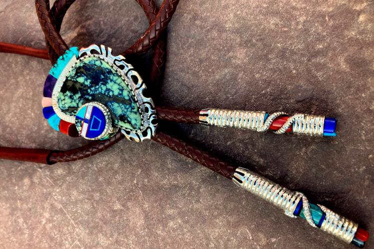 Alvin Yellowhorse Navajo Silversmith Jewelry Custom Bola Tie