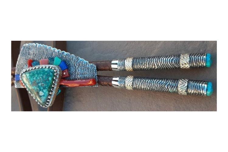 Navajo Bola Tie with Turquoise