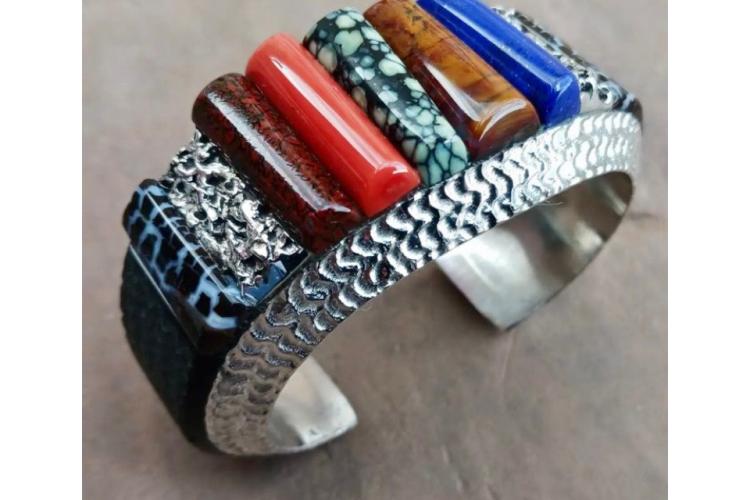 Navajo Corn Row Inlay Bracelet